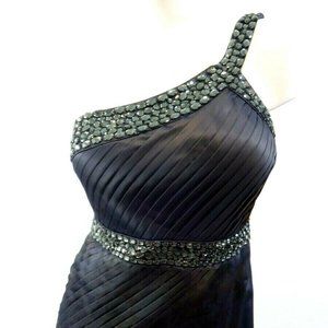 VOG SKIRT FRIDA KAHLO Print GRAY SATIN Mini ONE SHOULDER DRESS SIZE S Small